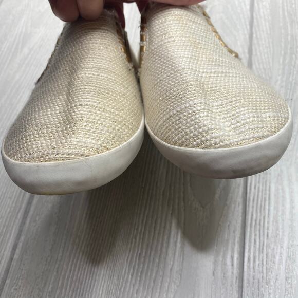 Jack Rogers Women's Ecru Cream & Gold Baldwin Slip On Sneakers Size 10 - Picture 10 of 11